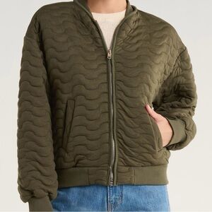INDUSTRY REPUBLIC CLOTHING
Quilted Olive Green Bomber Jacket. NWT. Size Small